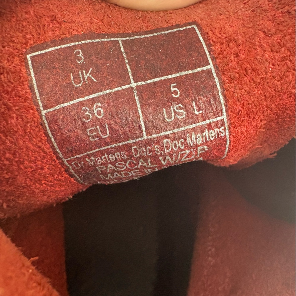 Doc Martens Red Leather Zippered Boots - Picture 10 of 11